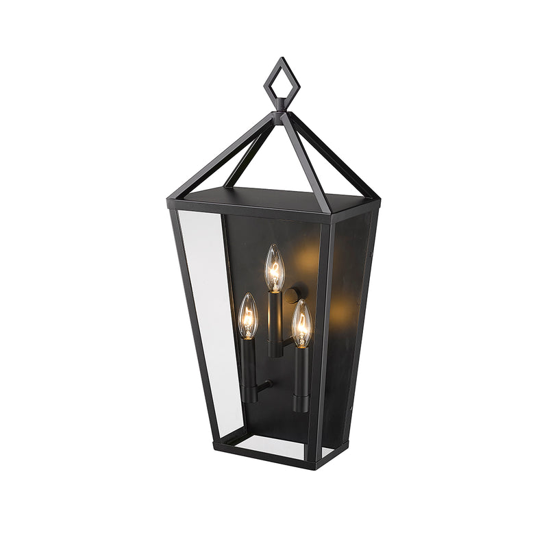 Millennium Lighting 3 Light Outdoor Wall Sconce, Arnold Collection, Powder Coat Black Finish