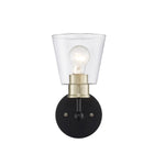 Millennium Lighting 1 Light Sconce, Matte Black/Modern Gold Finish, Cameron Collection