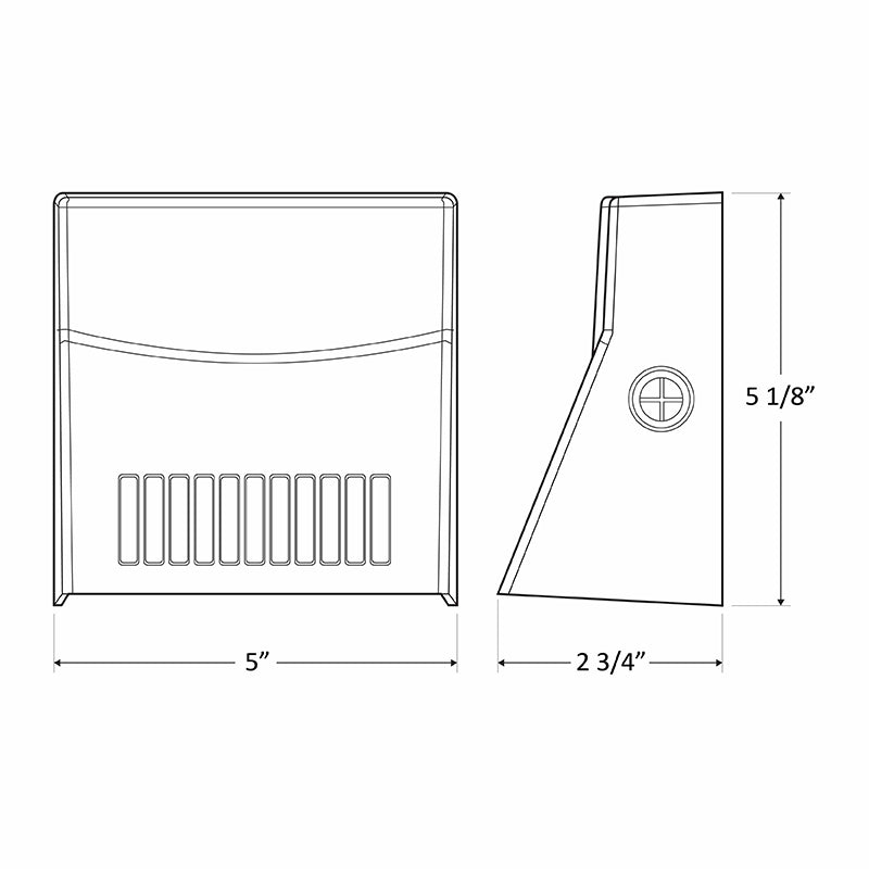 LED Mini Cutoff Wall Pack, 1300LM, 12W, 120-277V, CCT Available in 3000K, 4000K, or 5000K, White Finish