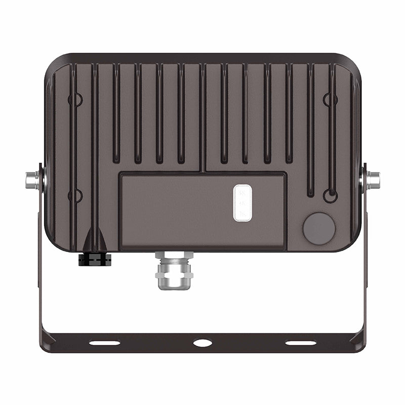 LED Compact Flood Light, Yoke Mount, 1600 Lumens, 15 watt, 120V, CCT Selectable 3000K/4000K/5000K, Dark Bronze Finish