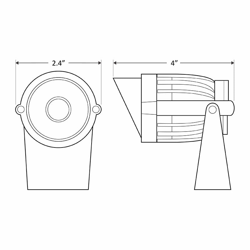 LED Bullet Landscape Flood Light, 6 Watt, 450 Lumens, 12V, 2700K, 3000K, 4000K or 5000K CCT, Knuckle Mount