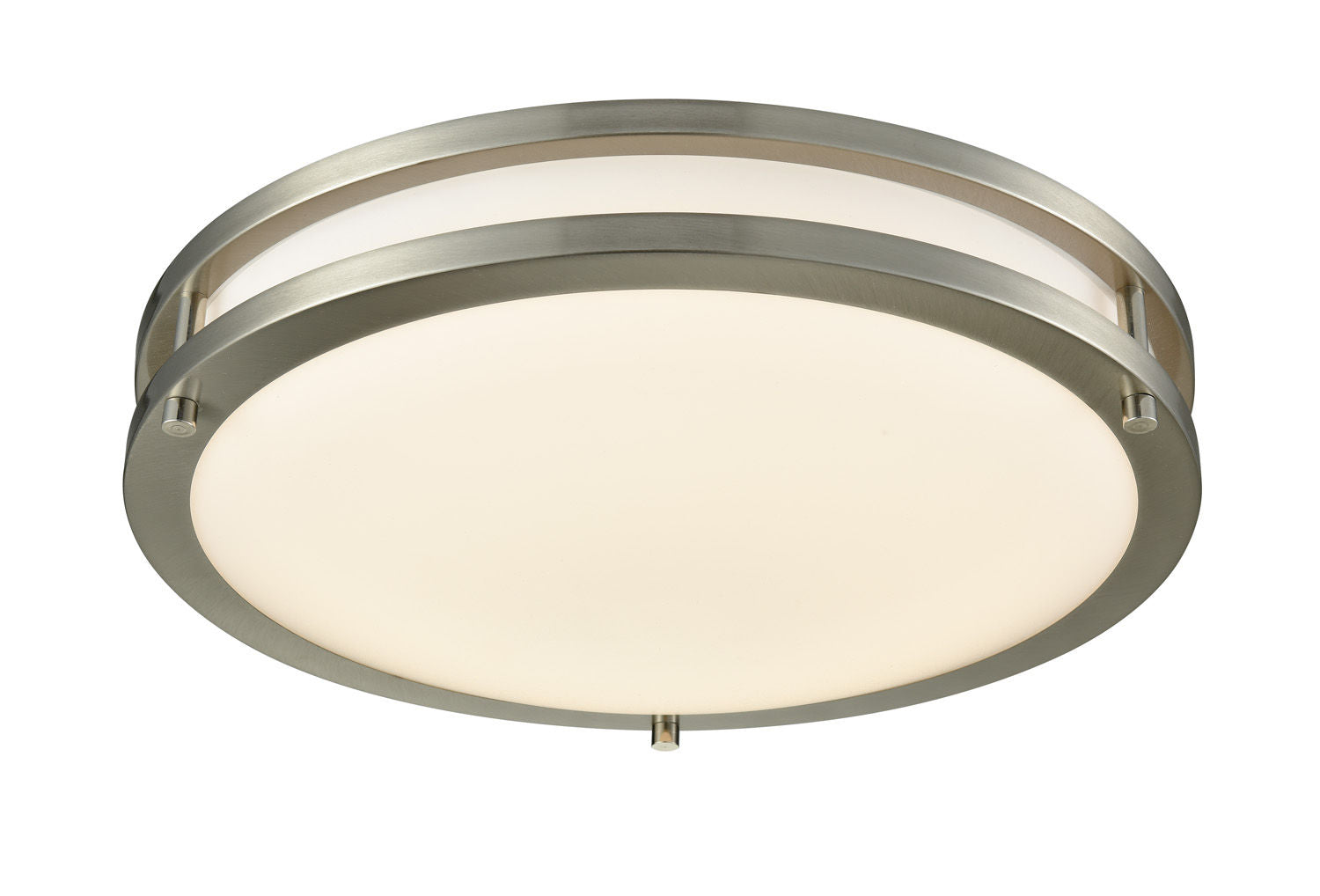 12" LED Drum Fixture, 1,100 Lumens, 15W, 120V, CCT Selectable 3000K/4000K/5000K, Brushed Nickle Finish