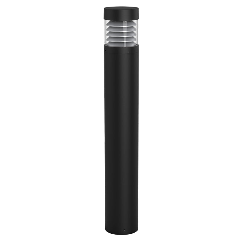 LED 42" Flat Top Bollard, 1496 Lumens, Wattage and CCT Selectable, 120-277V, Louver Reflector, Clear Lens, Black