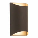 Small Crest Tunnel Wall Sconce, 1300 Lumens, 100-277V, 15W, 3000K, 4000K, or 5000K, Dark Bronze or Silver