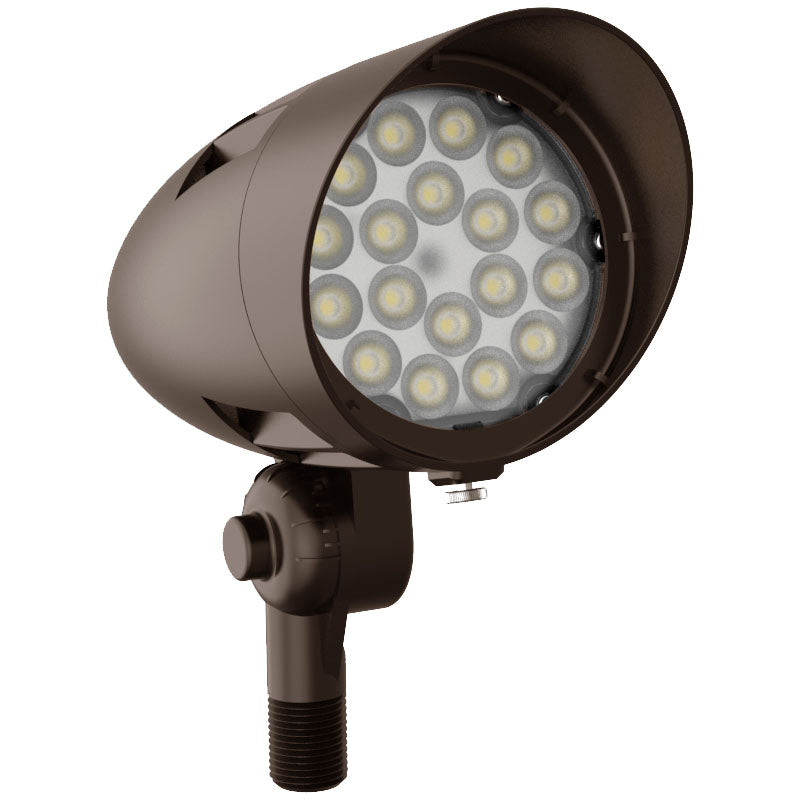 LED X-Gen Bullet Flood Light, 10W/20W/30W Selectable, 3700 Lumens, 3000K, 4000K, or 5000K, 120-277V, Dark Bronze Finish