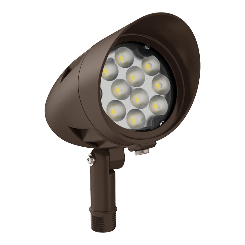 LED X-Gen Bullet Flood Light, 15 Watt, 1800 Lumens, 3000K, 4000K, or 5000K, 120-277V, Dark Bronze Finish