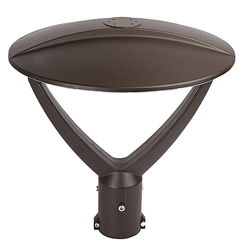 Garden Post-Top Light, 7800 Lumens, 30W/50W/60W Selectable, 120-277V, CCT Selectable 3000K/4000K/5000K, Bronze Finish