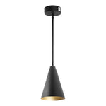 LED Cone Pendant with 4.5FT Adjustable Cord, 6W/9W/12W Selectable, 600LM, CCT Selectable 3000K/4000K/5000K, Black or White