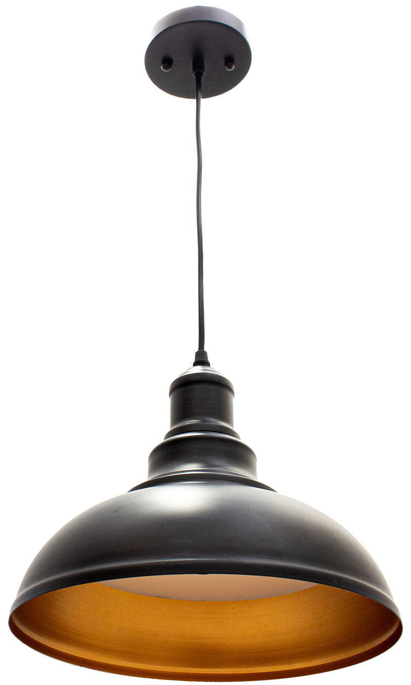 LED Vintage Pendant Light, 25W, 1300LM, 120V, CCT Selectable 2700K/3000K/35000K/4000K/5000K, Black or White