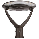 Garden Post-Top Light, 7800 Lumens, 30W/50W/60W Selectable, 120-277V, CCT Selectable 3000K/4000K/5000K, Bronze Finish