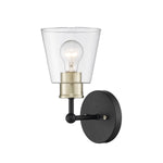 Millennium Lighting 1 Light Sconce, Matte Black/Modern Gold Finish, Cameron Collection