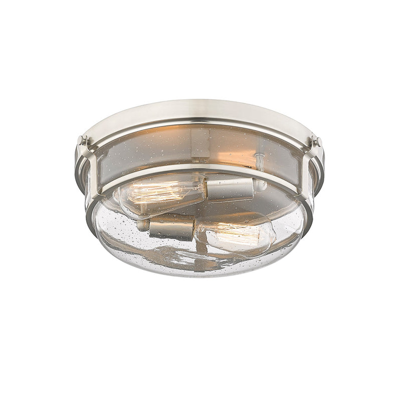 Millennium Lighting Two Light Flush Mount Ceiling Light, Mayson Collection, (Available in Brushed Nickel or Matte Black Finish)