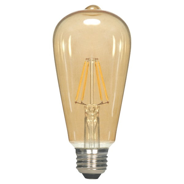 SATCO 4.5W ST19 LED; Transparent Amber; Medium base; 2000K; 400 Lumens; 120V