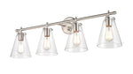 Millennium Lighting Four Light Vanity Aliza Series (Available in Modern Gold, Brushed Nickel, and Chrome Finishes)