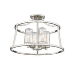 Millennium Lighting Four Light Semi Flush Mount Ceiling Light, Errol Collection, (Available in Brushed Nickel or Matte Black Finish)