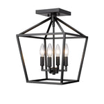 Millennium Lighting Four Light Semi Flush Mount Ceiling Light (Available in Matte Black, Modern Gold, Satin Nickel)