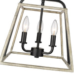 Millennium Lighting Three Light Semi Flush Mount Ceiling Light, Bonnie Collection, Matte Black/Grey Wood Finish