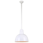 Quick Ship Hi-Lite 10" Deep Bowl Collection Stem Hung Pendant, H-QSN16110 Series (Black, White, Galvanized Finishes)