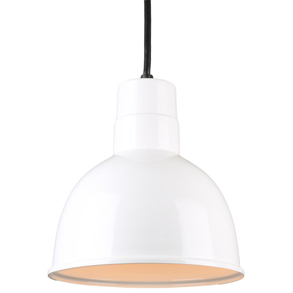 Quick Ship Hi-Lite 12" Deep Bowl Collection Cord Hung Pendant, H-QSN16112 Series (Black, White, Galvanized, Oil Rubbed Bronze Finishes)