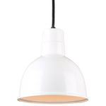 Quick Ship Hi-Lite 10" Deep Bowl Collection Cord Hung Pendant, H-QSN16110 Series (Black, White, Galvanized Finishes)